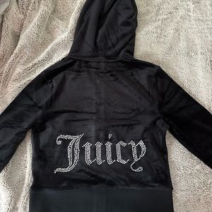 Black Rhinestone Juicy Couture ‘OG Big Bling Velour Hoodie’